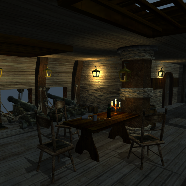 hms wardroom 3D Model .c4d .max .obj .3ds .fbx .stl .blend 