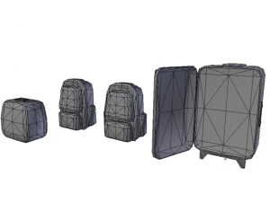 four trip bags 3D Model
