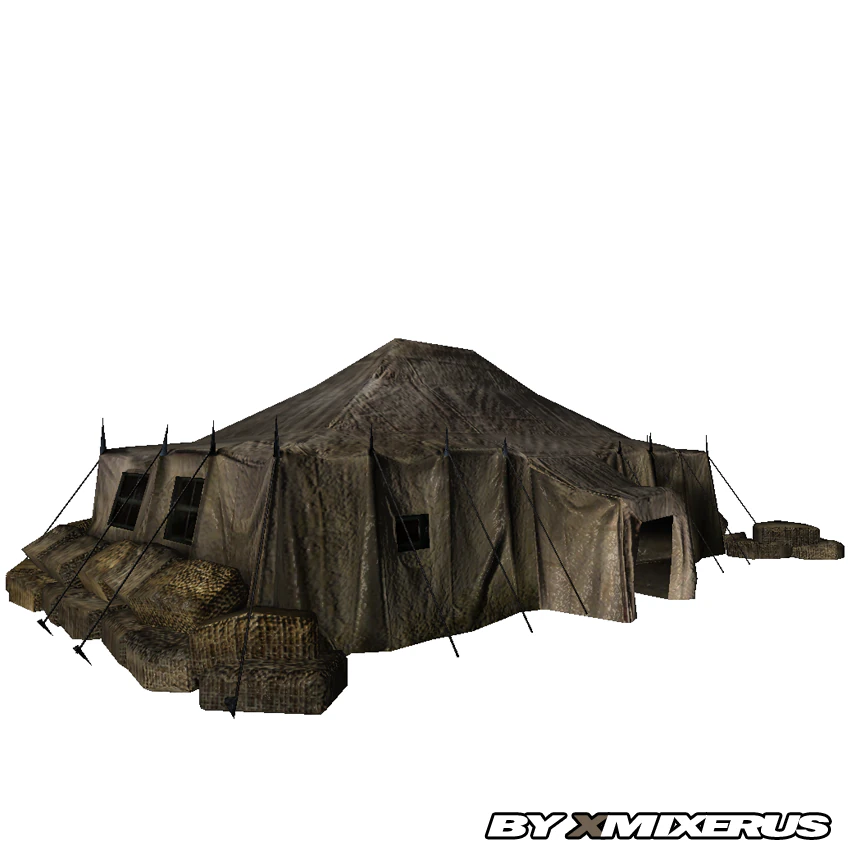 military tent 3D Model .c4d .max .obj .3ds .fbx .stl .blend