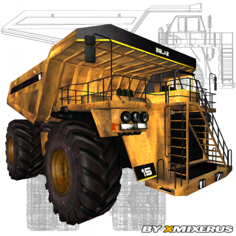 belaz 3D Модель .c4d .max .obj .3ds .fbx .stl .blend 