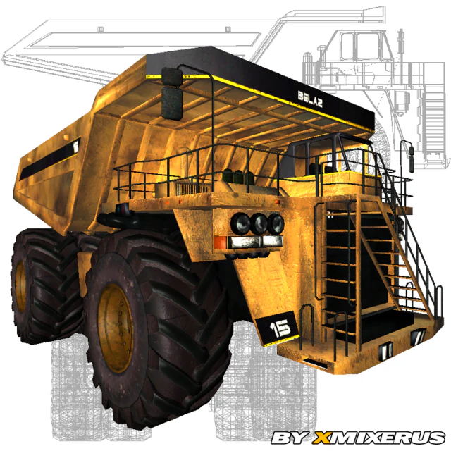 belaz 3D Model .c4d .max .obj .3ds .fbx .stl .blend 