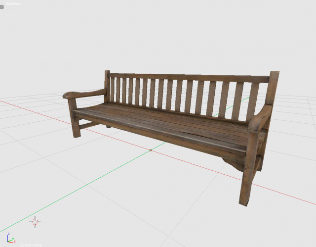 park bench 1 3D Model .c4d .max .obj .3ds .fbx .stl .blend 
