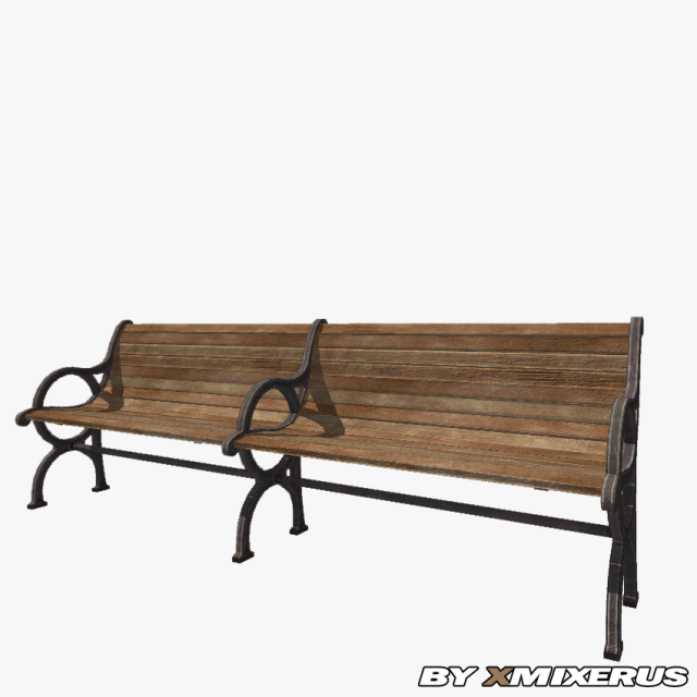 park bench 3 3D Model .c4d .max .obj .3ds .fbx .stl .blend 