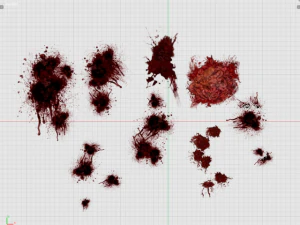 8 blood decals pack 3D Model