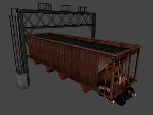cargo vagon train 3D 모델