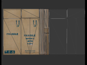 carton box fragile Model 3D