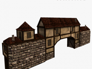 medieval city gatewall Model 3D