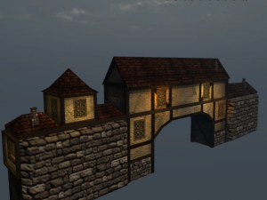 medieval city gatewall 3D 模型