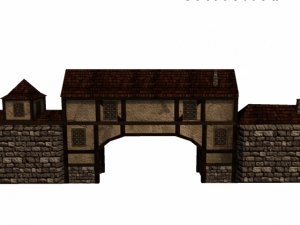 medieval city gatewall 3D 模型