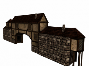 medieval city gatewall 3D 模型