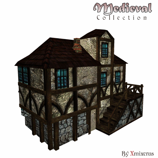 medieval house 3 Modelo 3D .c4d .max .obj .3ds .fbx .stl .blend 