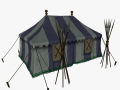 medieval tent blue Modelo 3D