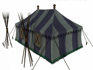 medieval tent blue Modelo 3D