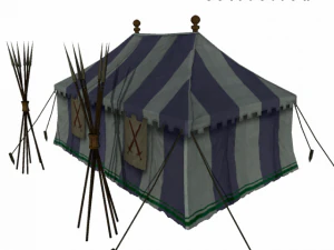 medieval tent blue 3D Model