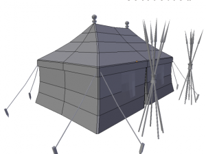 medieval tent blue Modelo 3D