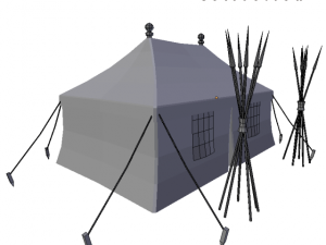 medieval tent blue Modelo 3D