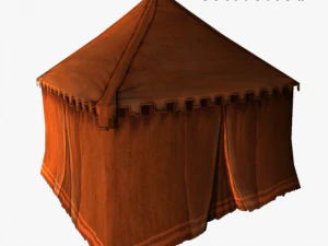 medieval tent red small 3D Model