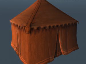 medieval tent red small 3Dモデル