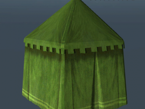 medieval tent green round Modelo 3D