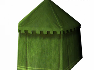 medieval tent green round 3D Model
