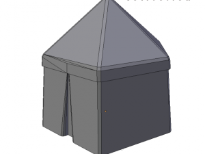 medieval tent green round Modelo 3D
