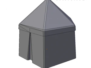 medieval tent green round 3D Model