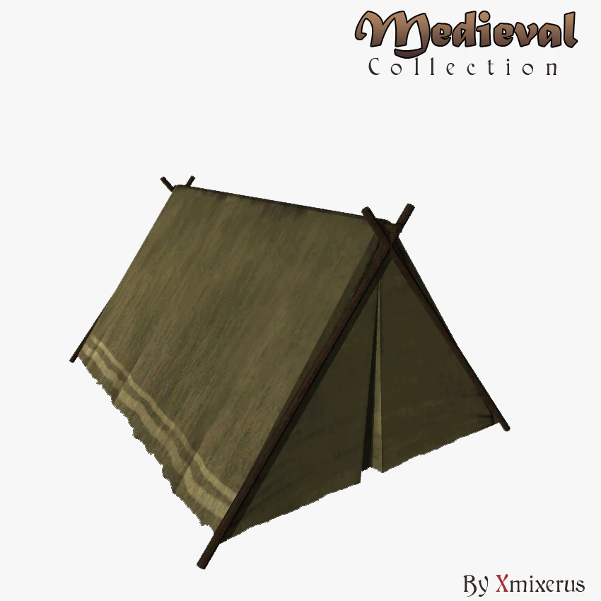 medieval small tent 3D Model .c4d .max .obj .3ds .fbx .stl .blend 