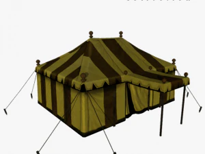 medieval tent yellow large 3D Model