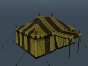 medieval tent yellow large 3D Model