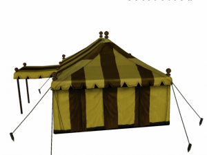 medieval tent yellow large 3D Model