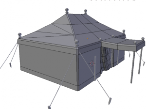 medieval tent yellow large 3D Model
