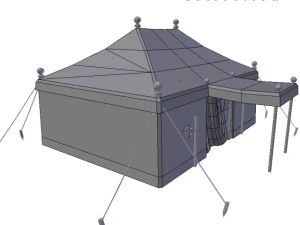 medieval tent yellow large 3D Model