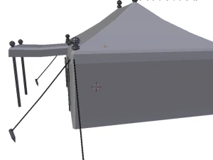 medieval tent yellow large 3D Model