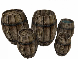 medieval 5 barrels 3D Model