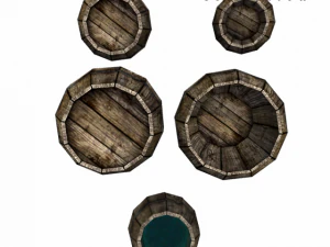 medieval 5 barrels 3D Model