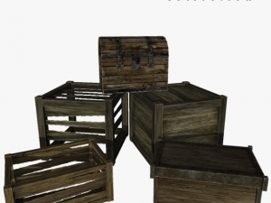 medieval 5 boxes Modello 3D