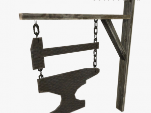 medieval anvil sign Model 3D