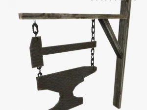 medieval anvil sign 3D Model