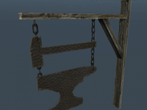 medieval anvil sign Modelo 3D