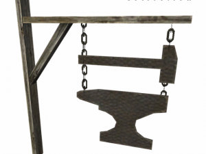 medieval anvil sign Modelo 3D
