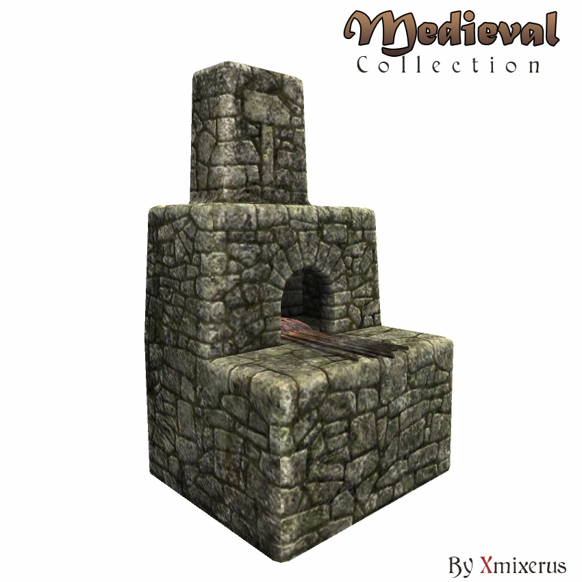 medieval forge oven 3D Model .c4d .max .obj .3ds .fbx .stl .blend 