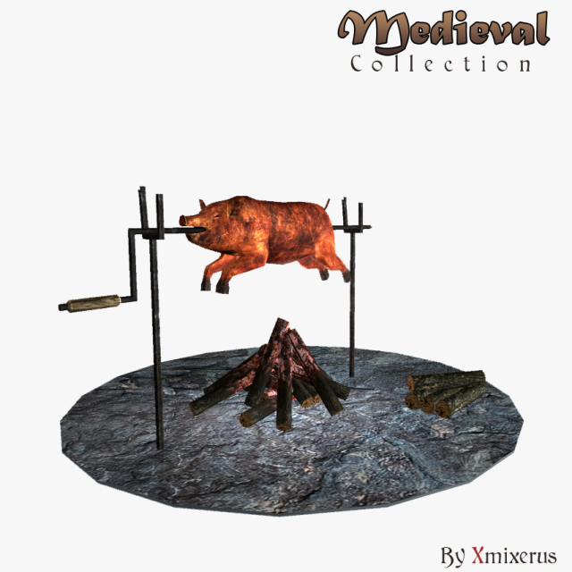 roast pig 3D Модель .c4d .max .obj .3ds .fbx .stl .blend 