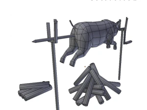 porco assado Modelo 3D