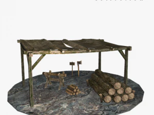 medieval sawmil pack 3D Model