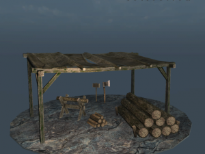 medieval sawmil pack 3D-Modell