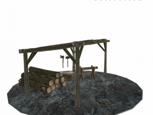 medieval sawmil pack 3D-Modell
