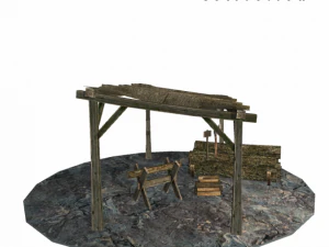 medieval sawmil pack 3D Model