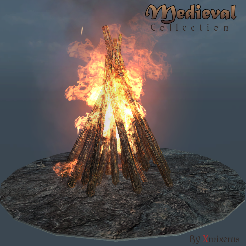 medieval fireplace 3d model