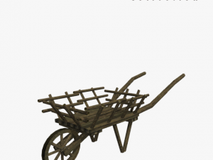 wooden wheelbarrow 3D Model