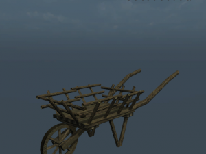 wooden wheelbarrow Model 3D